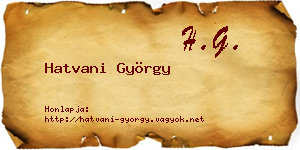 Hatvani György névjegykártya