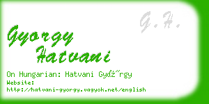 gyorgy hatvani business card